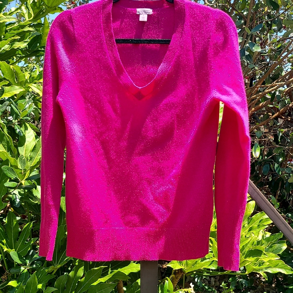 Halogen Vibrant Pink Cashmere Knit Size Small
